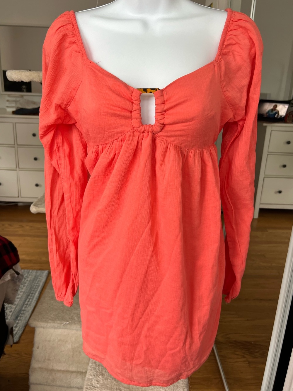 NWT American Eagle Coral Long-Sleeve Top
